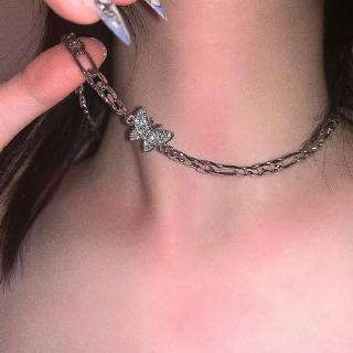 Necklace fashion personality rhinestone butterfly pendant