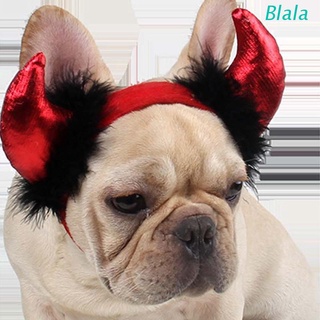 Blala Halloween Pet Horned Vampire Devil Headband for Cats Puppy Cosplay Headdress Costumes Funny Ho