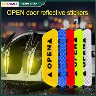 4pcs Car Door Stickers Reflective Safety Warning Stickers Strips Anti-scratch Decorative Car Stickers (1)