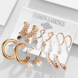 Ifme Pearl Butterfly Earring Set Crystal Tassel Oversized Stud Earrings Women Jewelry Fashion Accessories (4)