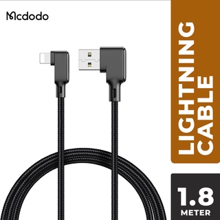 Mcdodo CA-7511 Lightning Black Glue Series 90 Degree Straight Data Cable 1.8m