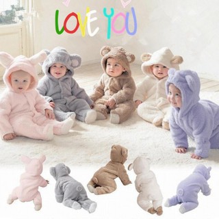 Winter Cotton Baby Romper Long Sleeve Hooded Infant Jumpsuit