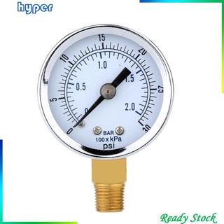 Air Compressor Dial Meter Hydraulic Pressure Manometer Gauge 0-30psi 0-2bar