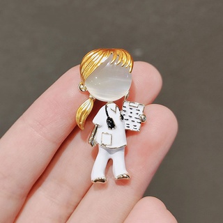 Creative Doctor Stethoscope Brooch Woman Party Clothing Accessories Buckle Pin Alloy Brooches