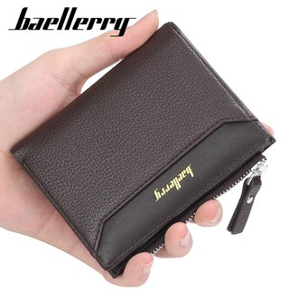 Baellerry New Men Short Wallets Leather Purse Coin Pocket Zipper Card Holder