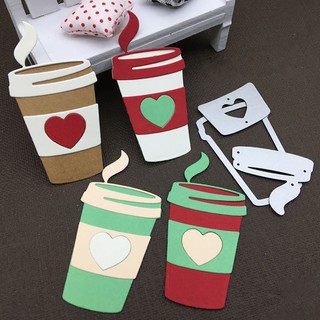 [COD] Simrises Lovely Coffee Cup Embossing Cutter Paper Crafts Card Scrapbook DIY Cutting Dies