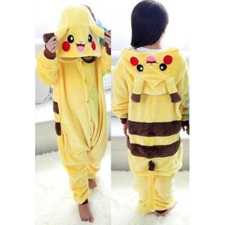 Pikachu Pokemon Go Boys Girls Pajamas Sleepwear Kidcartoon Animal Flannel Onesie