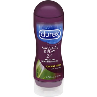 Lubricant, Durex Massage Gel & Personal Lubricant, Durex Massage & Play 2 in 1 Lubricant, 6.76 oz.,