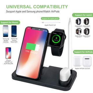 Amazon W30 wireless charger four-in-one foldable freight-saving mobile phone watch headset wireless charging stand (1)