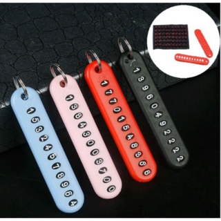 Anti-lost Phone Number Plate Keychain Pendant Keyring Car Key Chain (1)