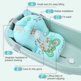 Funshally Portable Baby Shower Cushion Bed Non-Slip Bath Tub Net Mat Floating Pad Safety Seat