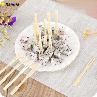 *Kajima* 80PCS Disposable Bamboo Catering Forks Fruit Stick Finger Food Pick