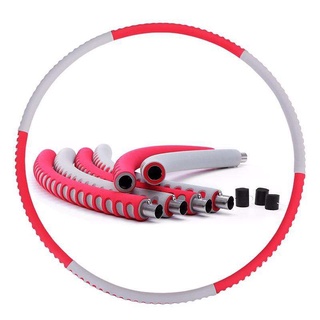 lq✹[Free Gifts] Contoured Abdominal Fitness Hula Hoola Hoop With Weights（Stainless Steel）