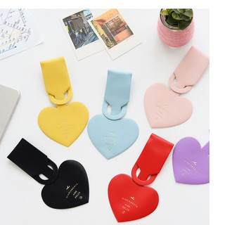 Fine Vacation Leather Luggage Tag Travel Shaped Heart