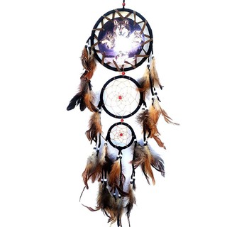 Feather Crafts Dream Catcher Brown Wind Chimes Handmade
