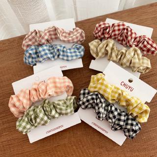 Exquisite Plaid Elastic Hair Bands for Women Girls Scrunchies Hair Ties Ponytail Holder Hair Accessories