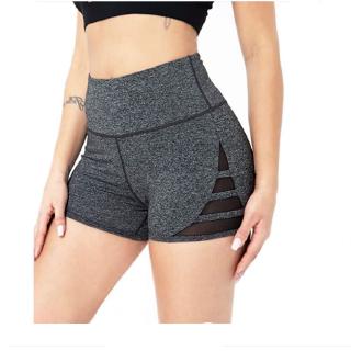 Sports shorts fitness women mesh stitching tight pants net red peach hip Yoga Pants