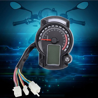 [Ready Stock] Loloshop Universal 15000rpm Motorcycle Digital Speedometer Odometer Tachometer 299KMH 12V