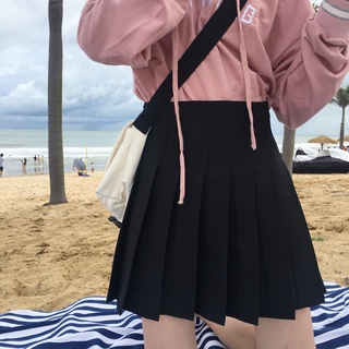Korean Solid Color High Waist Suit Skirt Soft Sister Pleated Skirt