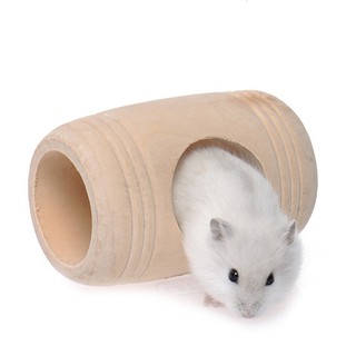 Hamster Small Cage Bed Toy Rat Hamsters Wooden House Toys (4)