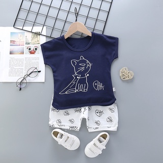 Baby clothingBaby Boys Clothes Set Summer Kids Baby Stripped T Shirt Shorts Girls Outfit Sport Suit