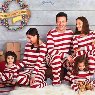2020 Best Christmas Family Pajamas 2-Piece Set Christmas Family Matching Pajamas Set Stripe Sleepwear (1)