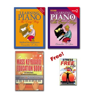Learning Piano The Easy Way vol. 1 & 2/ Mass Keyboard Book with Stress Free Life Book FREEBIE