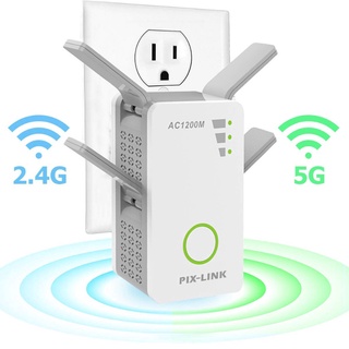 2.4GHz / 5GHz WiFi Extender Wireless Repeater 1200Mbps Wi-Fi Extender Internet Signal Booster Extend