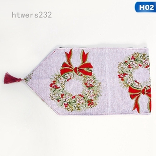 Htwers232 Lanhcia []Xhh95d 2020 New Christmas Printed Embroidered Table Runner Table Flag Xmas Table Decoration