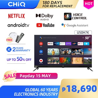 CHiQ [U50H7K] 4K UHD Android Smart TV 50 inch Voice Control Dolby