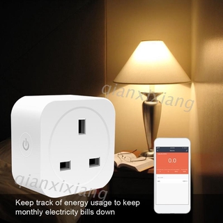 qxx❤ 16A UK WiFi Smart Plug Socket with Power Energy Monitor APP Remote Control