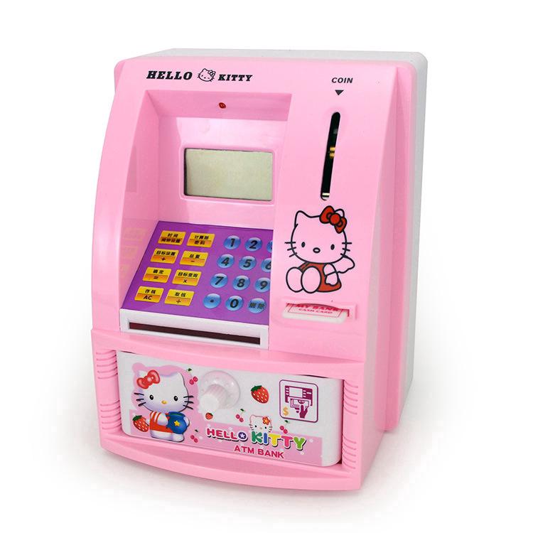 Hello Kitty Bank Children's Education Deposit Coin ATM Toys (2)