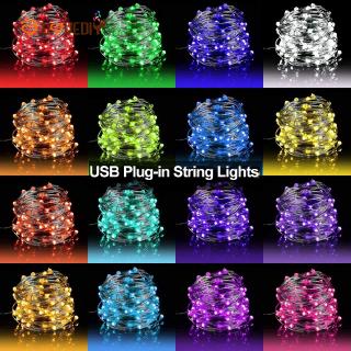 [HL] 1M 5M 10M Led Fairy Lights / USB Powered Silver Wire Starry Fairy Lights / Waterproof String Lights Suitable Indoor And Outdoor / Decoration Night Light Perfect For Bedroom,Christmas,Ramadan,New Year,Parties,Wedding,Birthday,Kids Room,Patio,Window