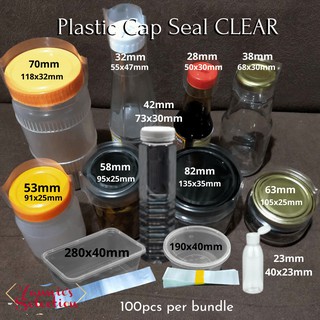 Shrinkable Plastic Cap Seal Clear Sold by 100pcs per bundle (1)
