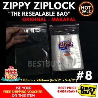 100pcs Zippy Ziplock Resealable Bag [ Size #8 ] CHEAPEST Z8