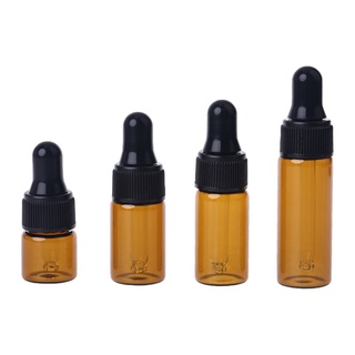 ✿ 10pcs Amber Glass Dropper Bottles With Black Cap for Essential Oil Perfume Sample Bottle Aromatherapy