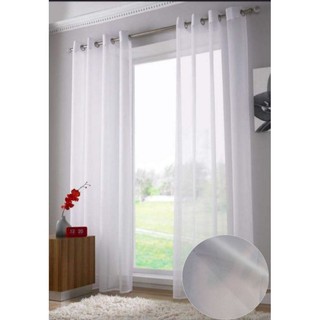 Sheer White Curtain Panels with Grommet Top 48"x83" WJS05
