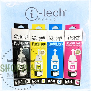 Refill Ink 664 For Epson 4 Color 70ML Premium Dye Ink Itech Brand