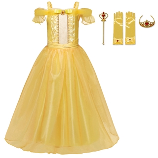 [NNJXD]Dress Princess Girl Cosplay Costume Fancy Birthday Party Dress Ball Gown Accessories