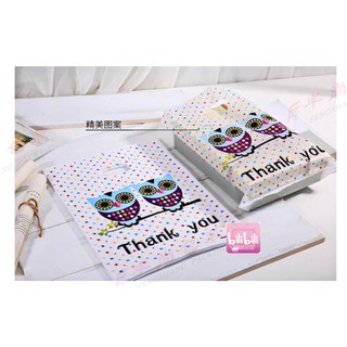Thankyou Printed Owl Design Plastic Bag 100pcs/per Pack (5)