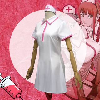 Anime Chainsaw Man Makima Cosplay Dresses Sexy Power Nurse Uniform Makima Wigs Anime Cosplay Costume Outfits Halloween Carnival Suit