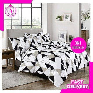 Mini Home Textiles 3 in 1 Double 54 x75 Cotton Bed Sheet Set Premium Quality (1)