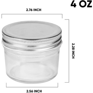 60pcs 4oz Glass Jars With Lids 100ml Mason Jars silver and gold cap