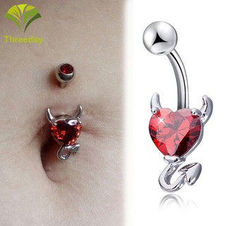1 Pcs Navel Belly Button Ring Glitter Love Heart Decor Piercing Jewelry Navel Nail