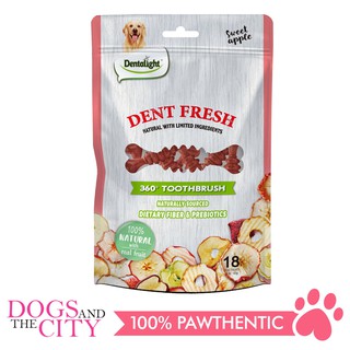 Dentalight 9534 Dent Fresh 3" 360° Toothbrush Sweet Apple 18 pieces Dog Dental Chews (1)