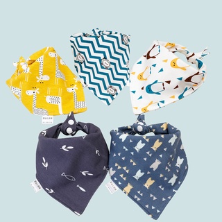 Baby Bib Soft Cotton Baby Drool Bibs Cute Triangle Scarf Comfortable Drooling and Teething 5 Pcs (1)