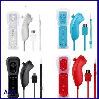 【sale】 【HOT】Wireless Remote Controller + Nunchuck with Silicone Case Accessories for Nintendo Wii