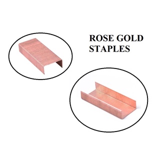 Rosegold Stapler Acrylic Body and Staples School Stationery Home Office Paper Binding Tacking manual (8)