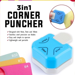 3 in 1 Round Corner Trimmer Puncher R4mm / R7mm / R10mm for Card Photo Papers