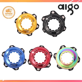 AIGO Bicycle Hub Disc Brake Center Lock Adapter Disc Brake Rotor Adaptor for 6 Bolt